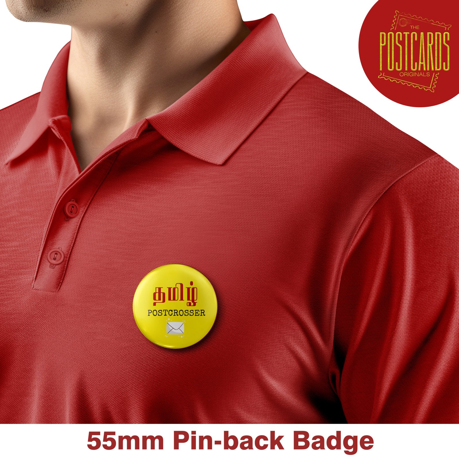 "TAMIZH POSTCROSSER" -PIN BADGE - Image 2