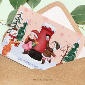Merry Christmas and Happy New Year Postcard