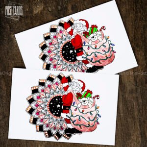 Santa Claus Mandala Art Postcard