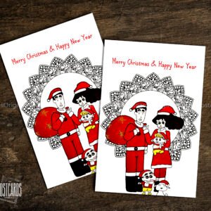 Shinchan Family Mandala Art Postcard