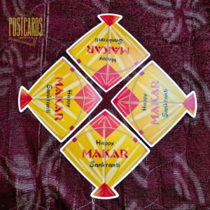 MAKAR SANKRANTI KITE-SHAPED POSTCARD
