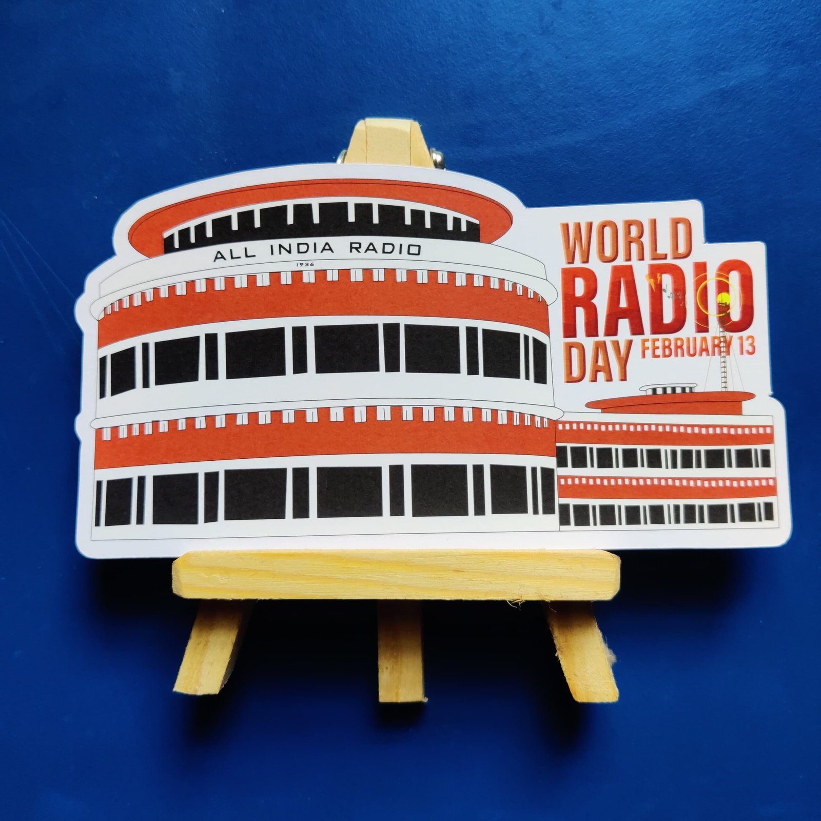 ALL INDIA RADIO SHAPE POSTCARD