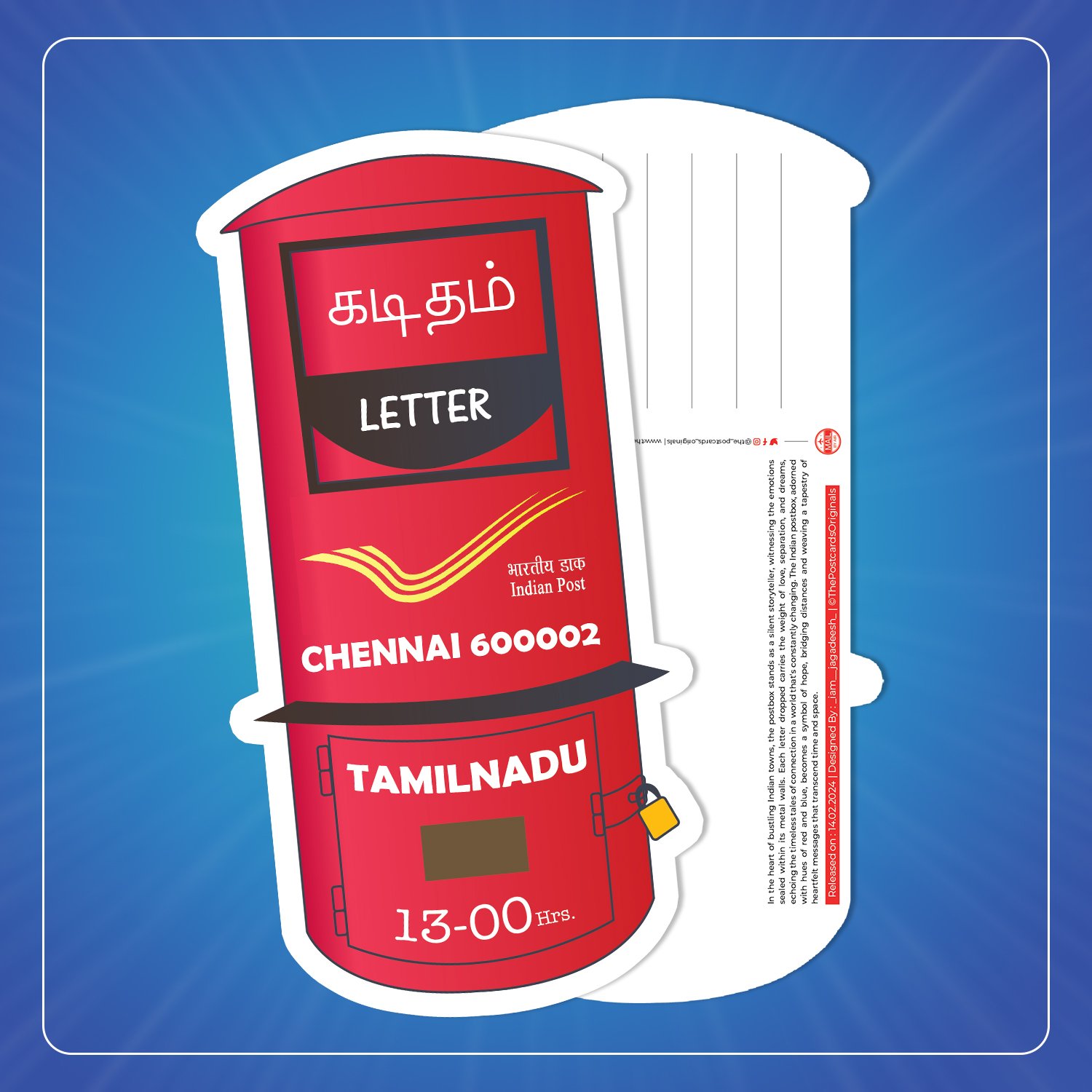 Customized Postbox Shape Postcard